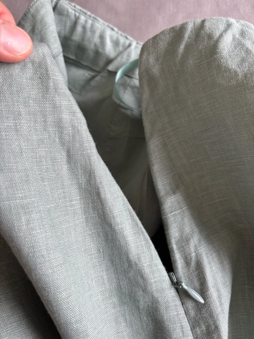 Abercrombie & Fitch Sage Green Scalloped Hem Linen Midi Skirt Coastal Small - Picture 5 of 9